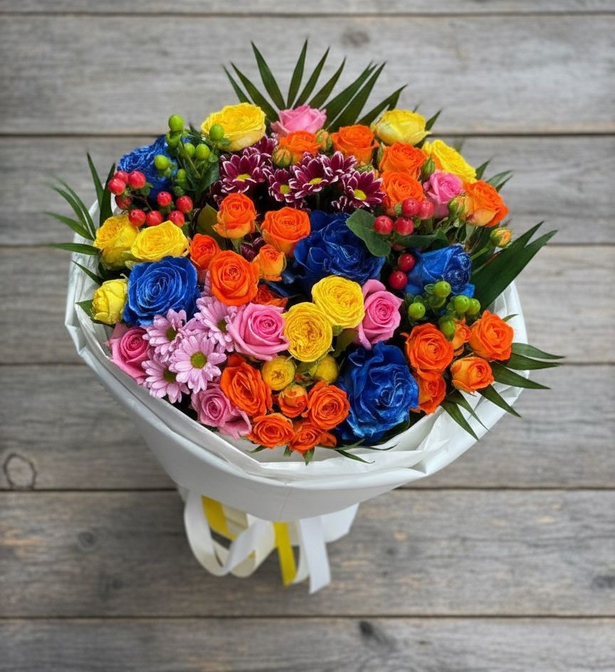 Букет цветов из: Розы и Хризантемы в Нарьян-Маре