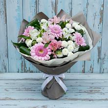 Букет цветов из:  Герберы, Альстромерии и Хризантемы в Нарьян-Маре