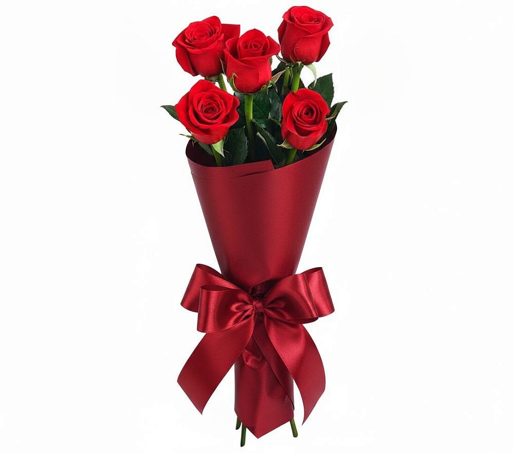 Букет 5 Красных роз Эдлесс Лав в Нарьян-Маре