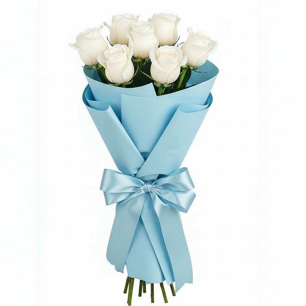 Букет 7 белых роз Проуд в Нарьян-Маре
