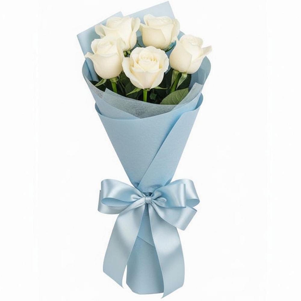 Букет 5 Белых роз Проуд в Нарьян-Маре