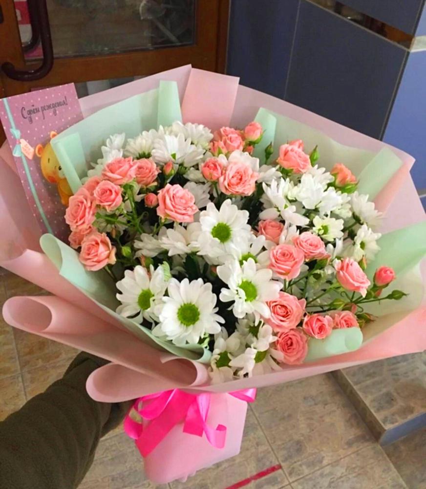 Букет цветов из: Розы и Хризантемы в Нарьян-Маре