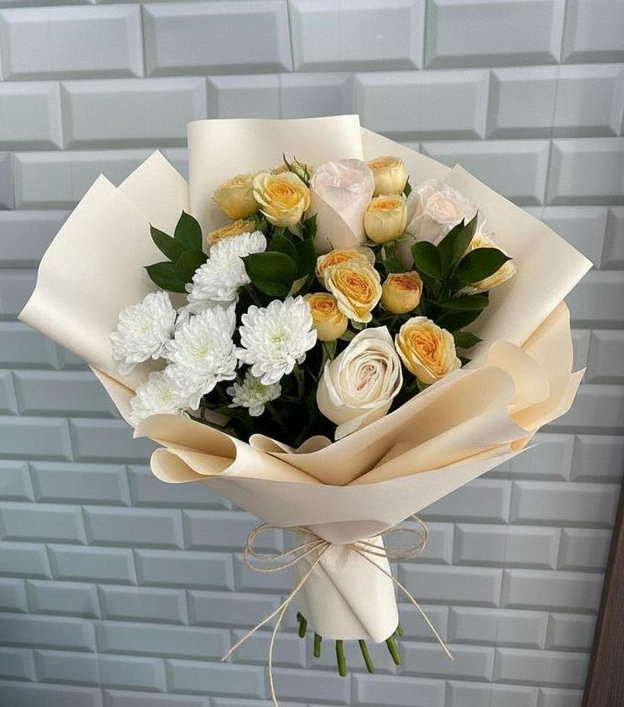 Букет цветов из: Розы и Хризантемы в Нарьян-Маре