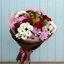 Букет цветов из:  Розы, Хризантемы и Альстромерии #REPLACE_PRED# Нарьян-Маре