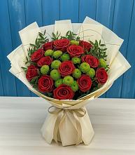 Букет цветов из:  Розы и Хризантемы в Нарьян-Маре