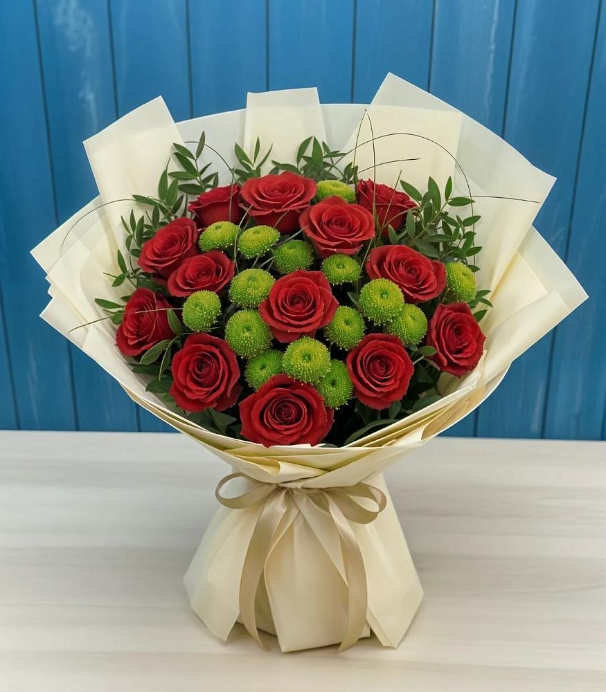 Букет цветов из: Розы и Хризантемы в Нарьян-Маре